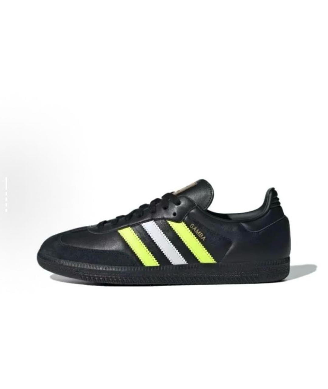 ADIDAS Черные кожаные низкие кроссовки / кеды, фото 3