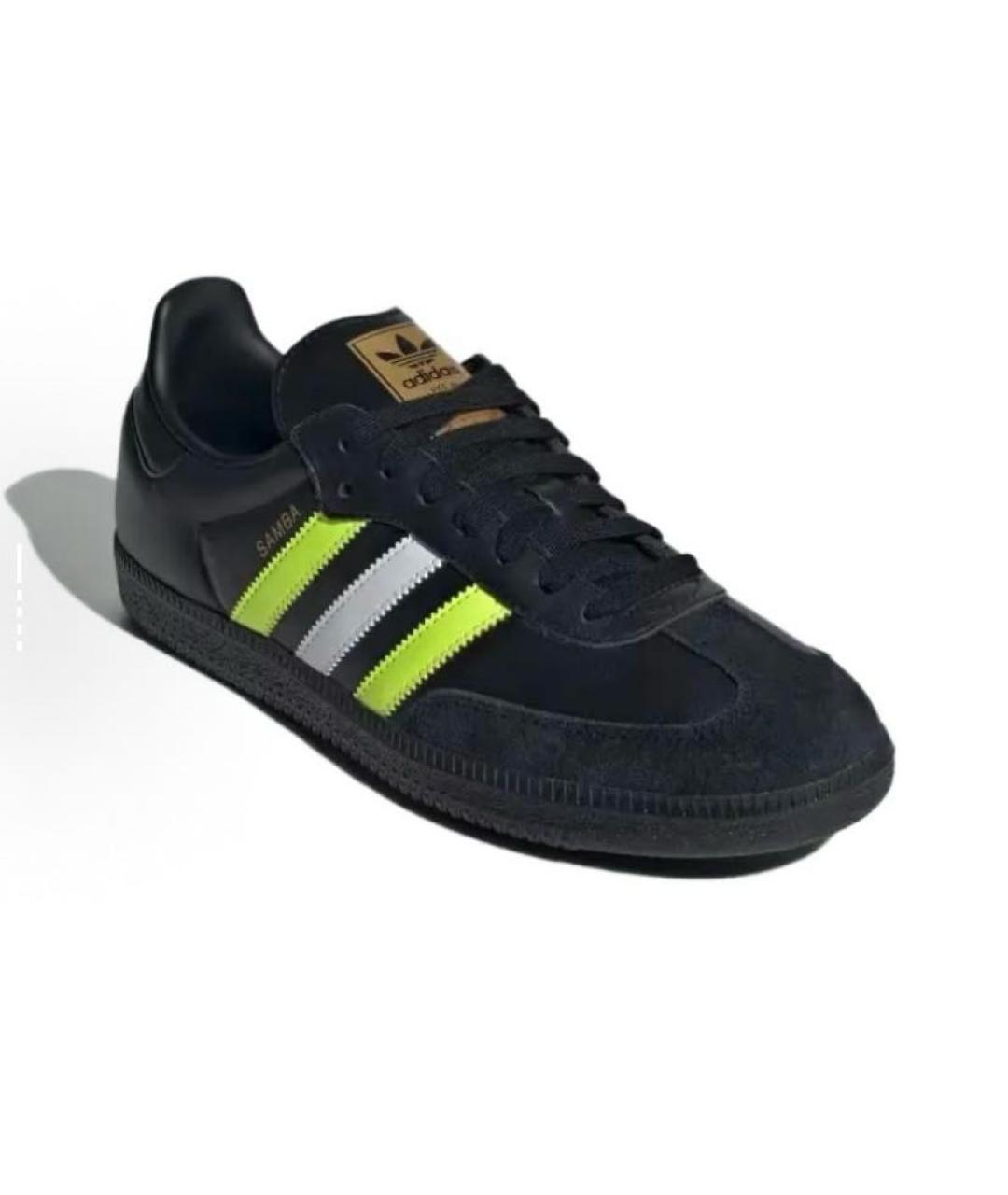 ADIDAS Черные кожаные низкие кроссовки / кеды, фото 4