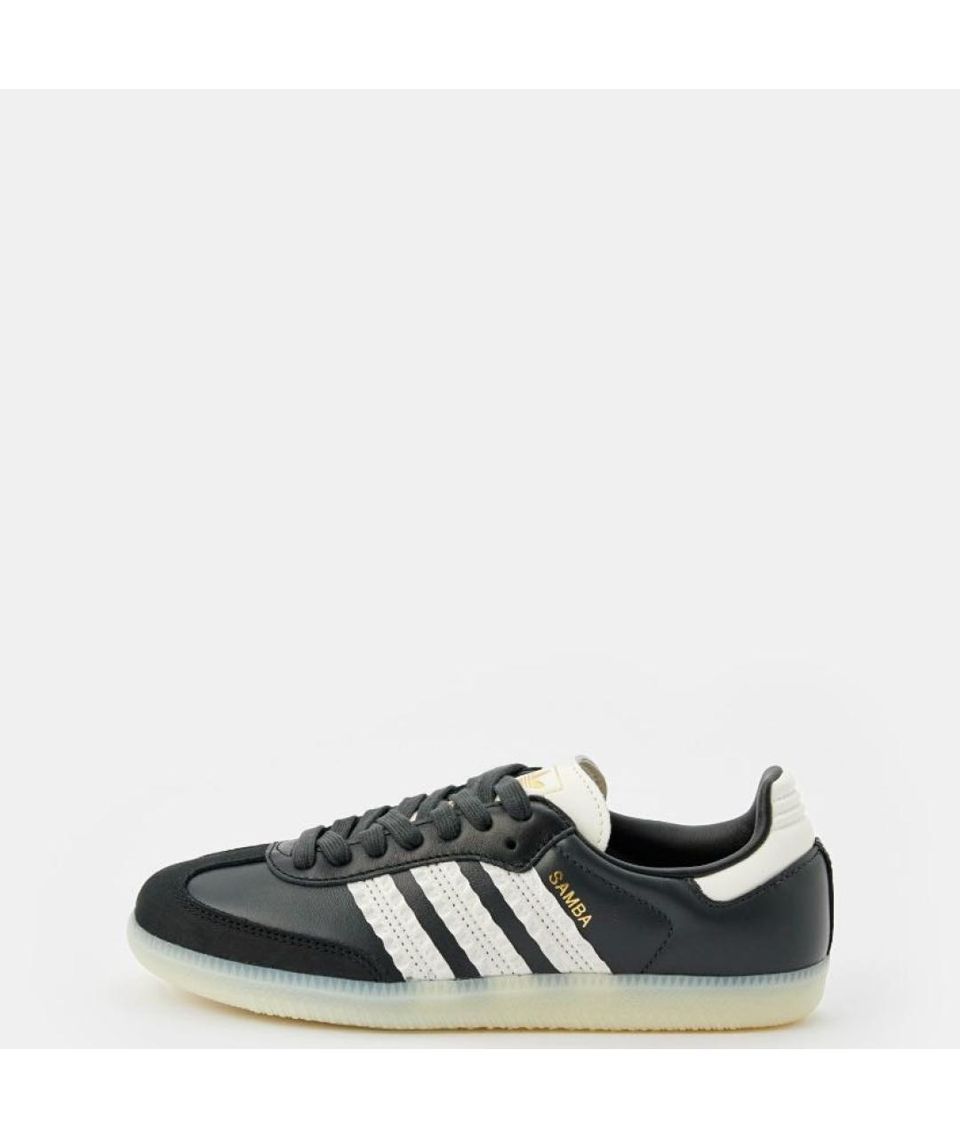 ADIDAS Черные кожаные низкие кроссовки / кеды, фото 2