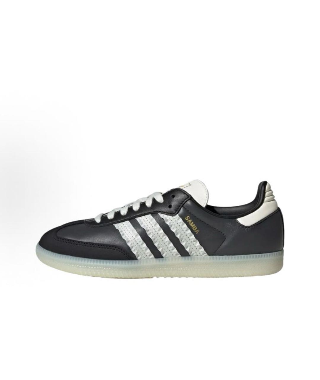 ADIDAS Черные кожаные низкие кроссовки / кеды, фото 3