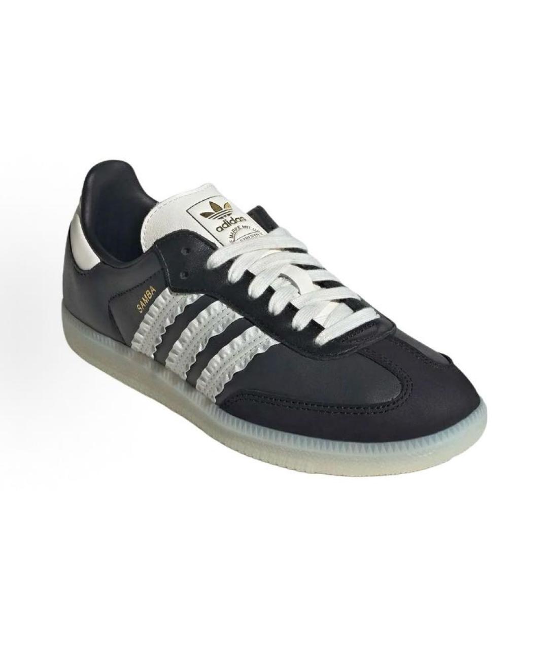 ADIDAS Черные кожаные низкие кроссовки / кеды, фото 5
