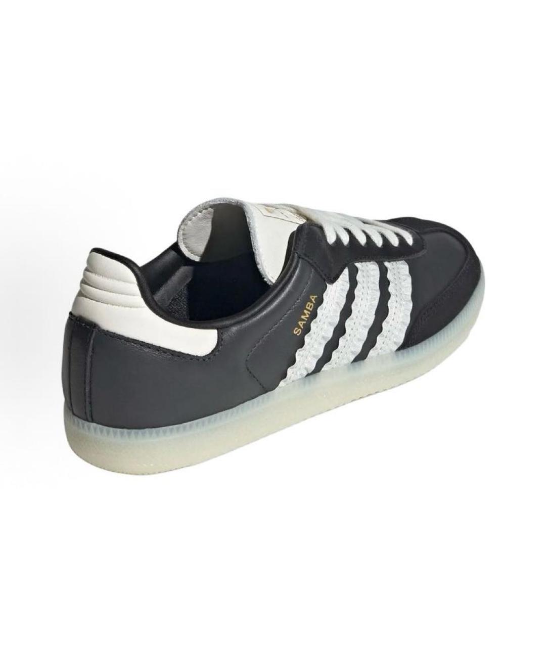 ADIDAS Черные кожаные низкие кроссовки / кеды, фото 4