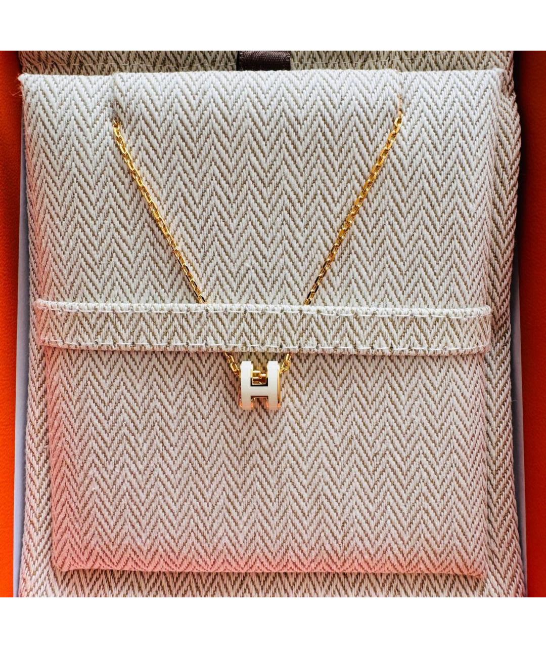 HERMES Белая металлическая подвеска, фото 4