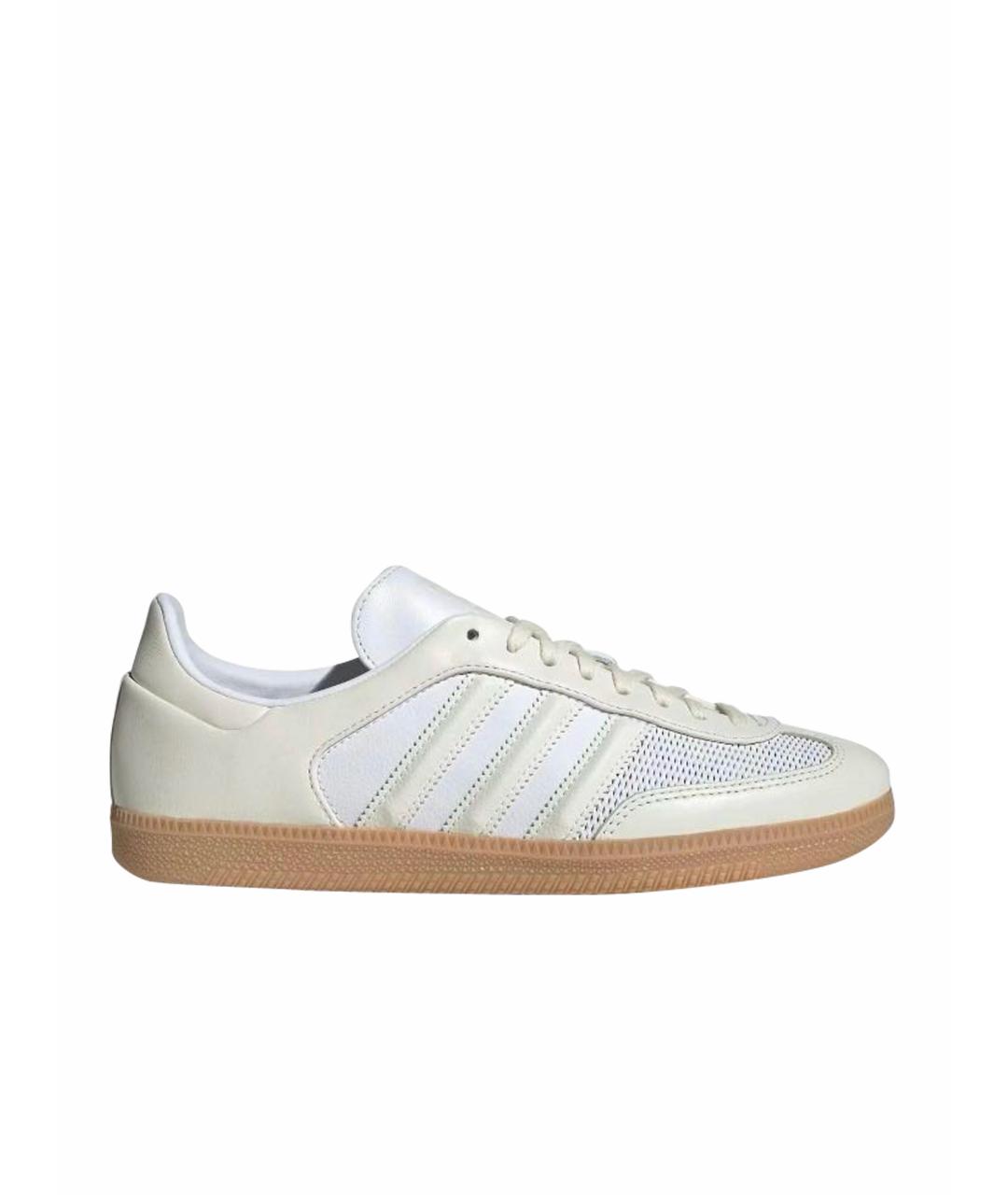 ADIDAS Бежевые кожаные низкие кроссовки / кеды, фото 1