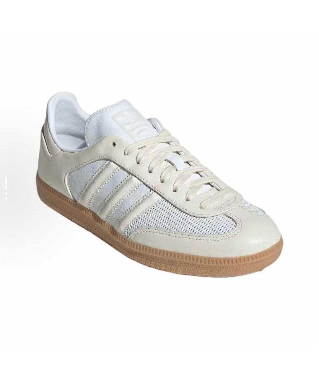 ADIDAS Бежевые кожаные низкие кроссовки / кеды, фото 3