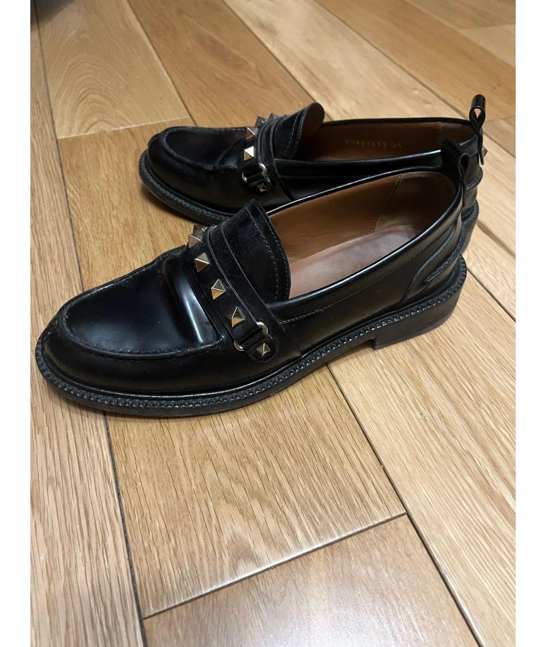 VALENTINO Черные кожаные лоферы, фото 4