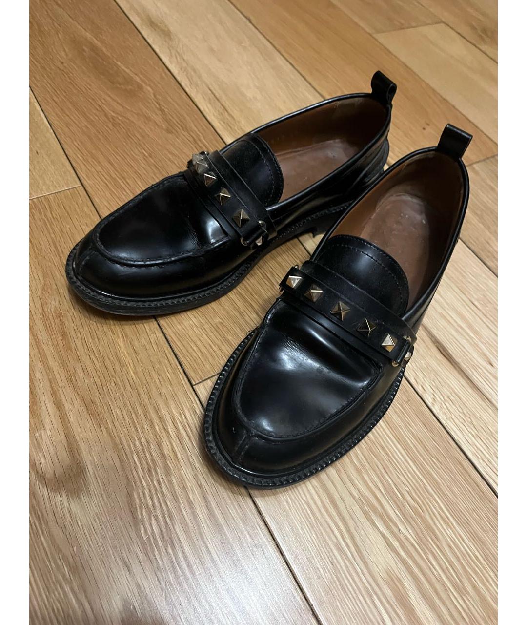 VALENTINO Черные кожаные лоферы, фото 2