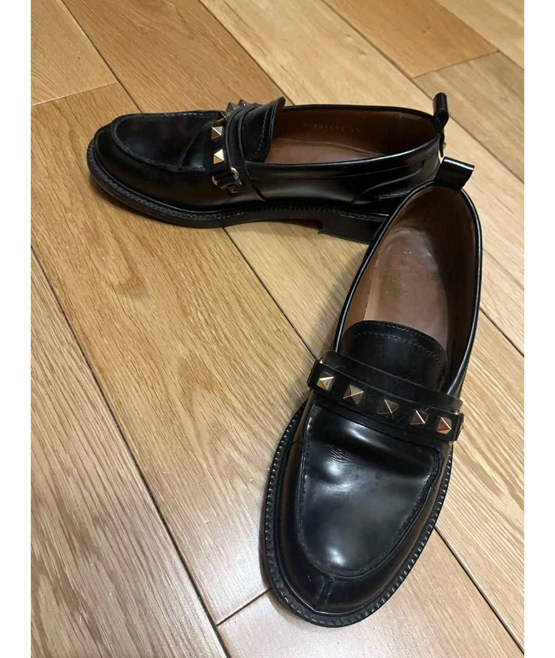 VALENTINO Черные кожаные лоферы, фото 3