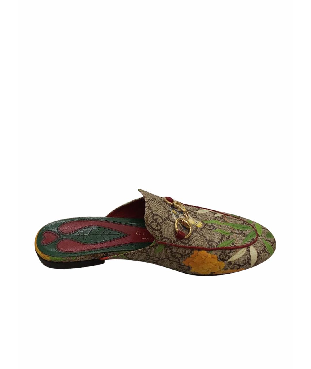 GUCCI Зеленые кожаные сабо, фото 1