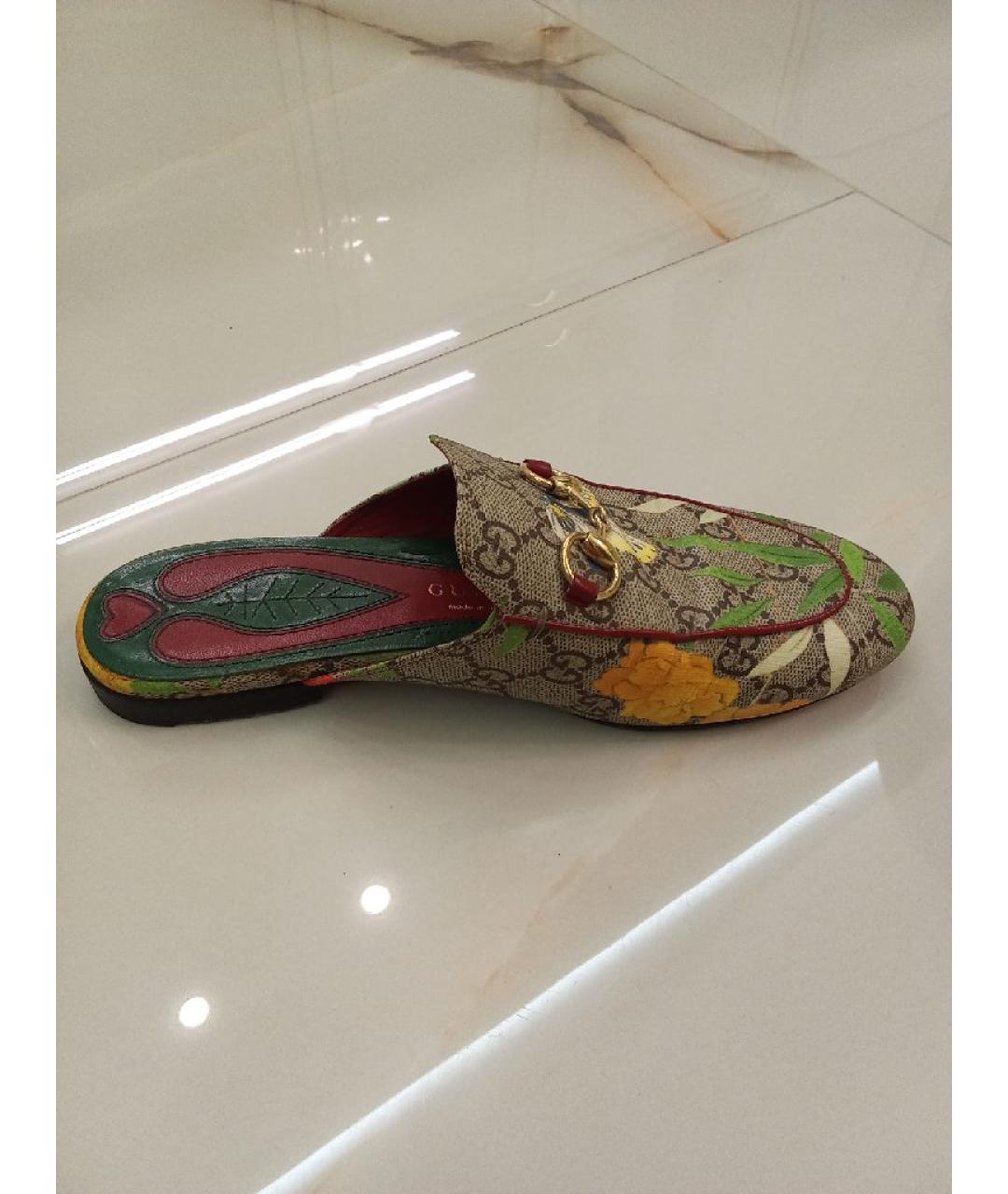 GUCCI Зеленые кожаные сабо, фото 5