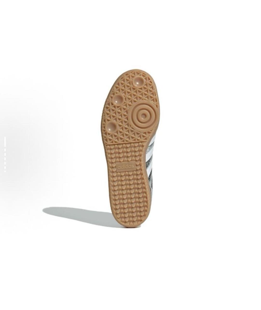 ADIDAS Серебряные кожаные низкие кроссовки / кеды, фото 5