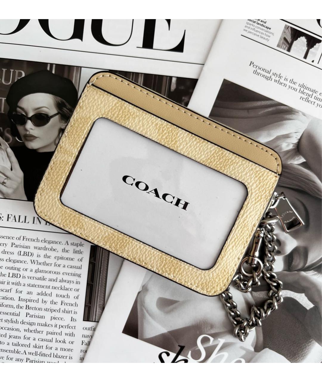 COACH Желтый кошелек, фото 3