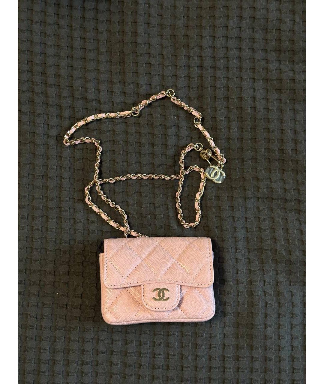 CHANEL Розовая кожаная поясная сумка, фото 2