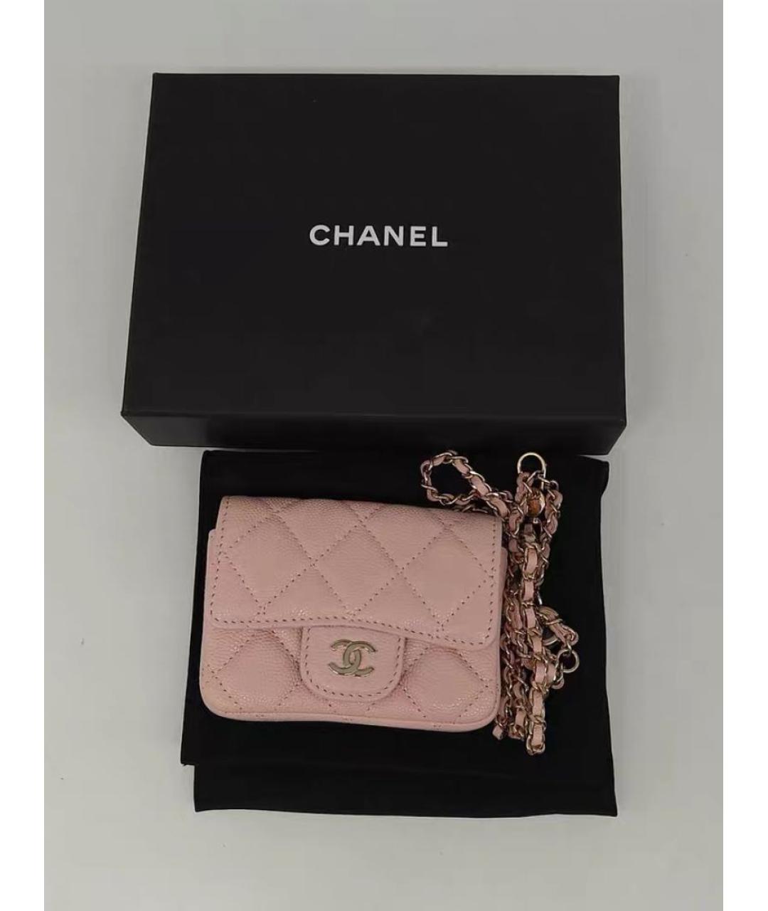 CHANEL Розовая кожаная поясная сумка, фото 3
