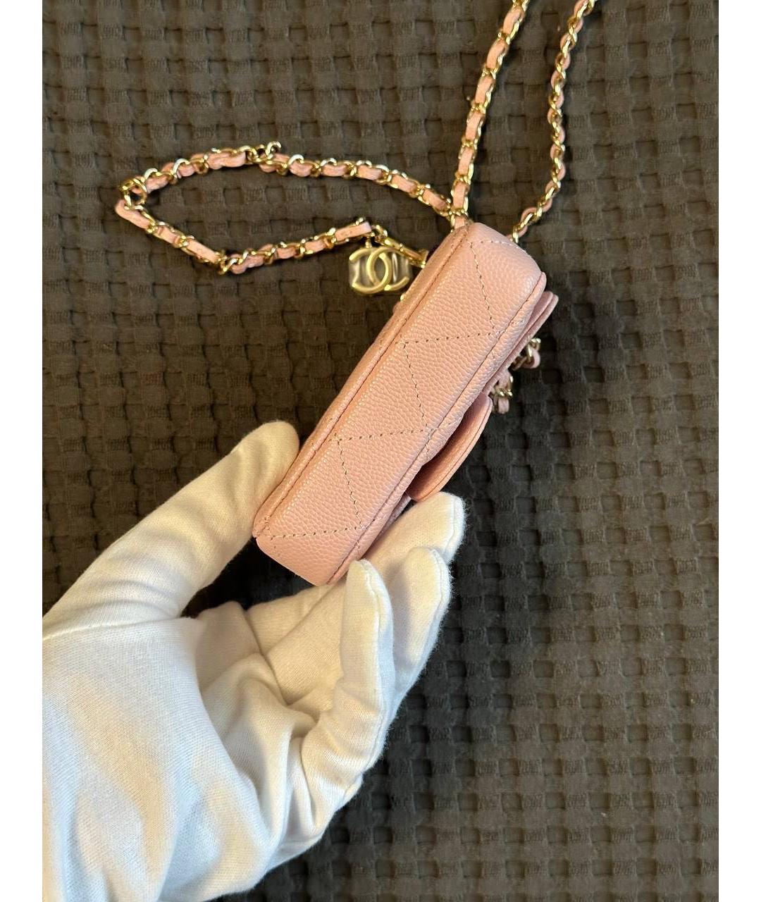 CHANEL Розовая кожаная поясная сумка, фото 4