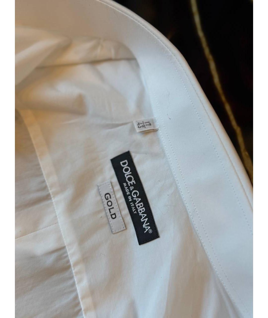 DOLCE&GABBANA Белая хлопковая классическая рубашка, фото 3