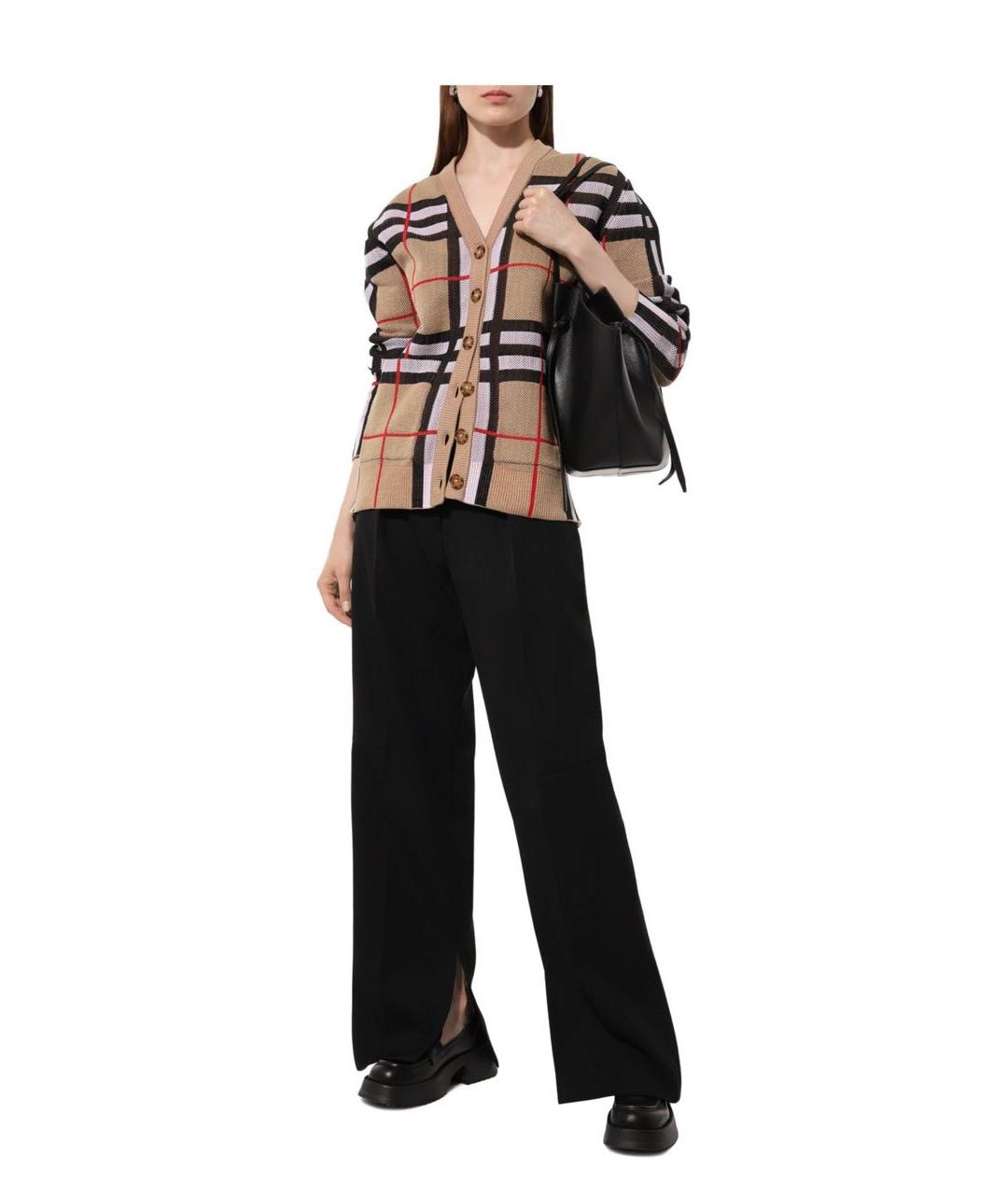 BURBERRY Бежевый хлопко-эластановый кардиган, фото 5