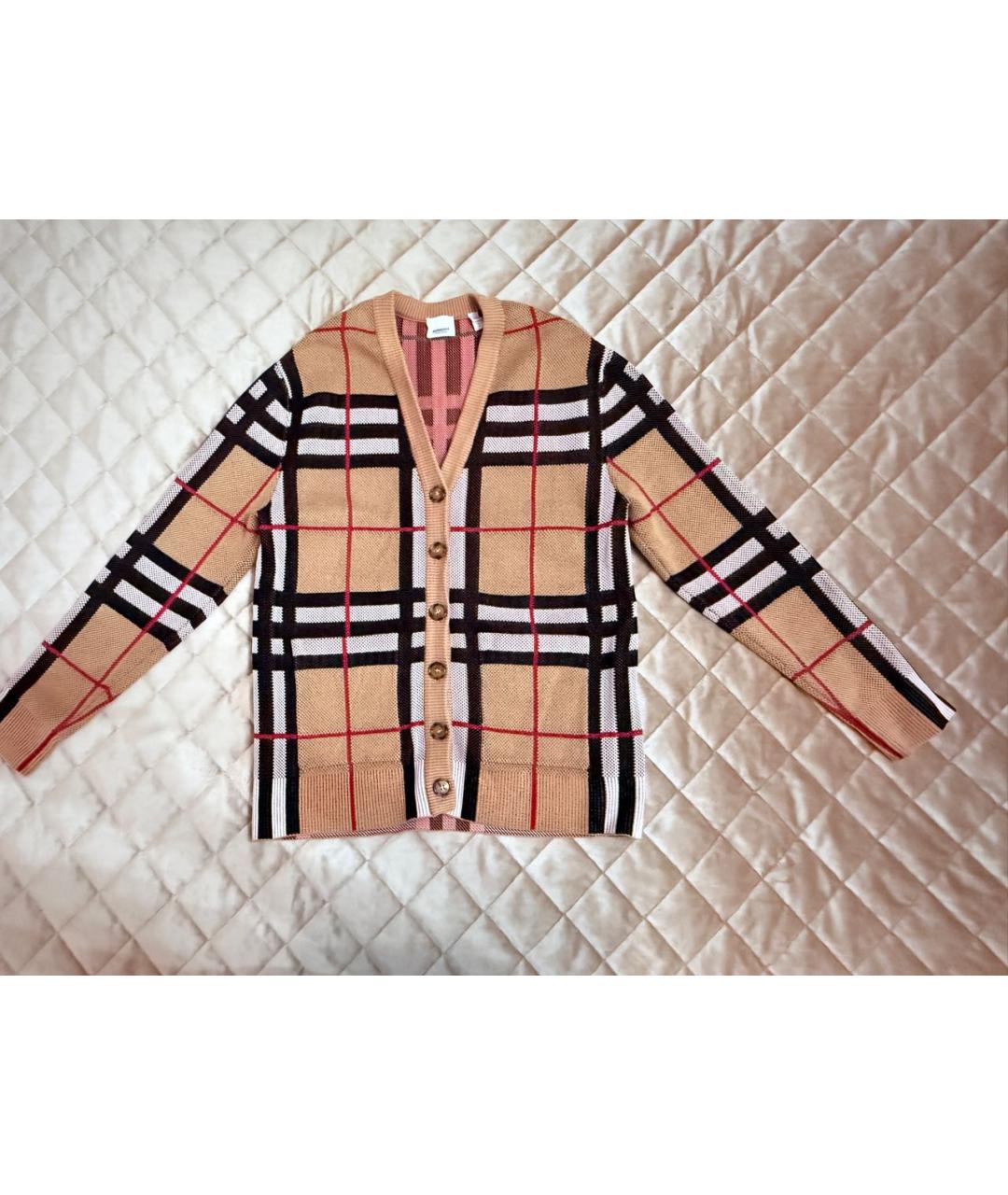 BURBERRY Бежевый хлопко-эластановый кардиган, фото 6