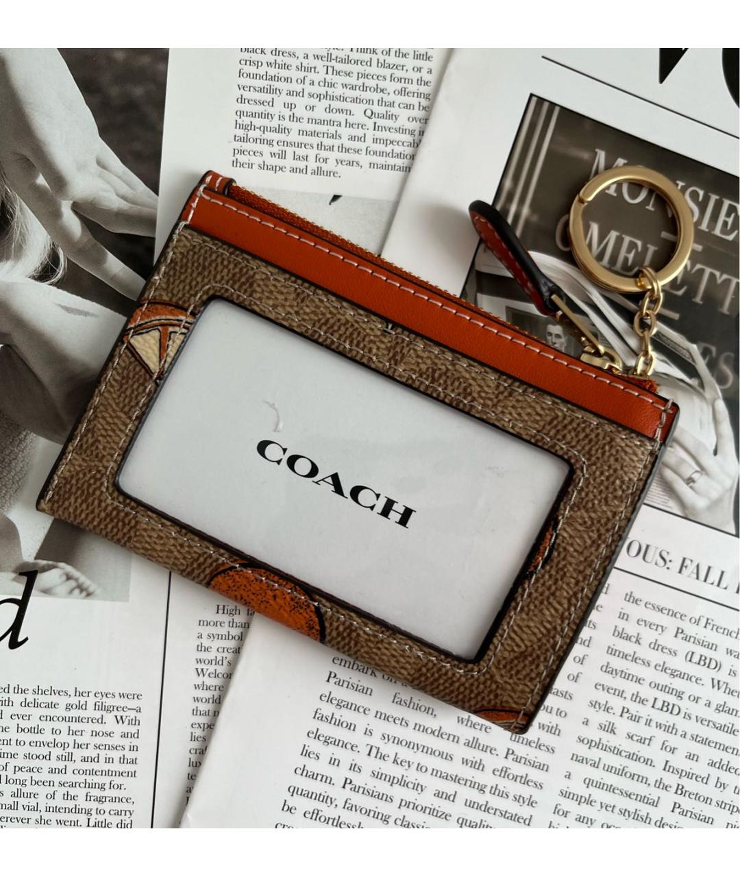 COACH Коричневый кожаный кардхолдер, фото 3