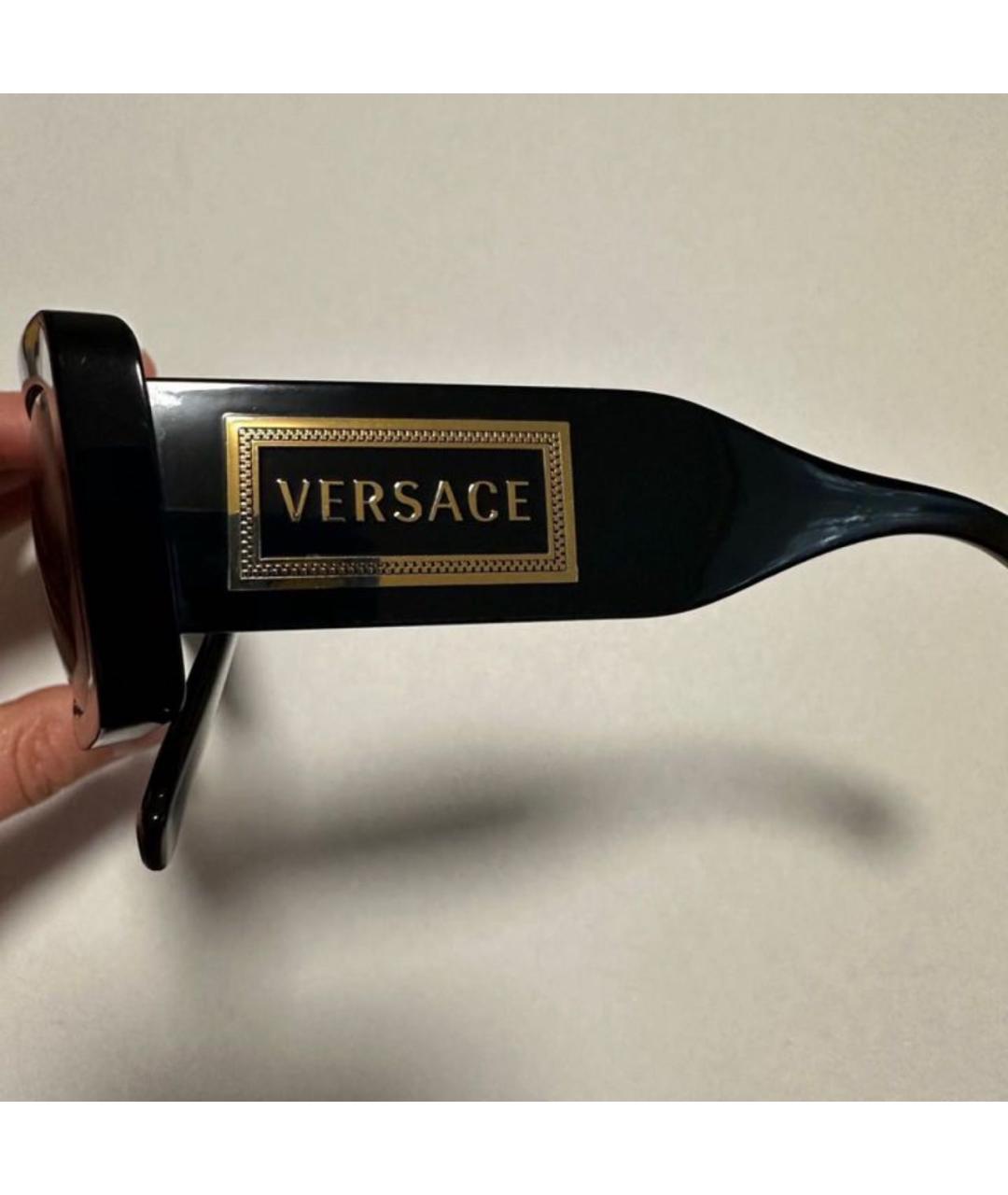 VERSACE Черные пластиковые солнцезащитные очки, фото 4