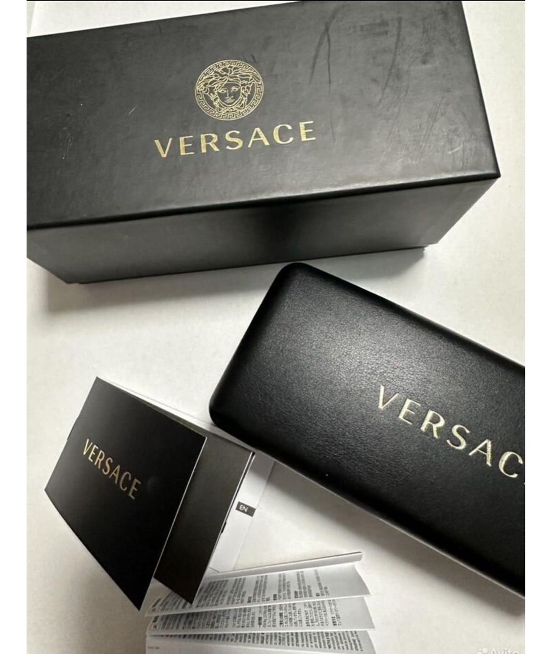 VERSACE Черные пластиковые солнцезащитные очки, фото 8