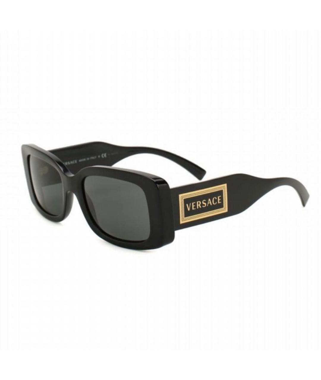 VERSACE Черные пластиковые солнцезащитные очки, фото 1