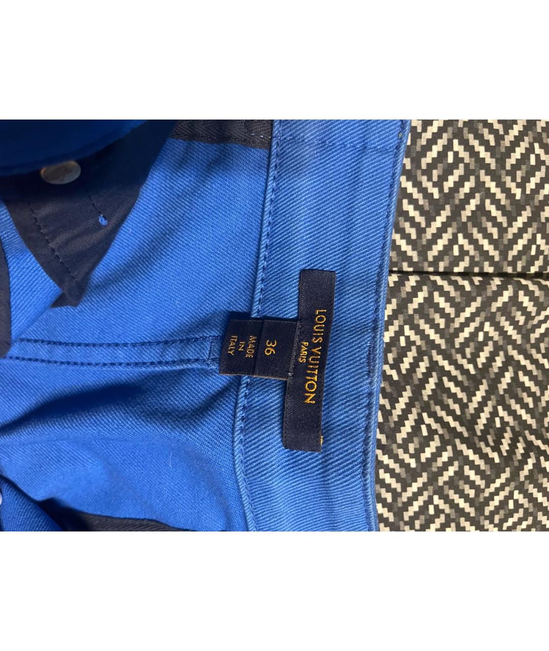LOUIS VUITTON Синяя деним юбка мини, фото 2