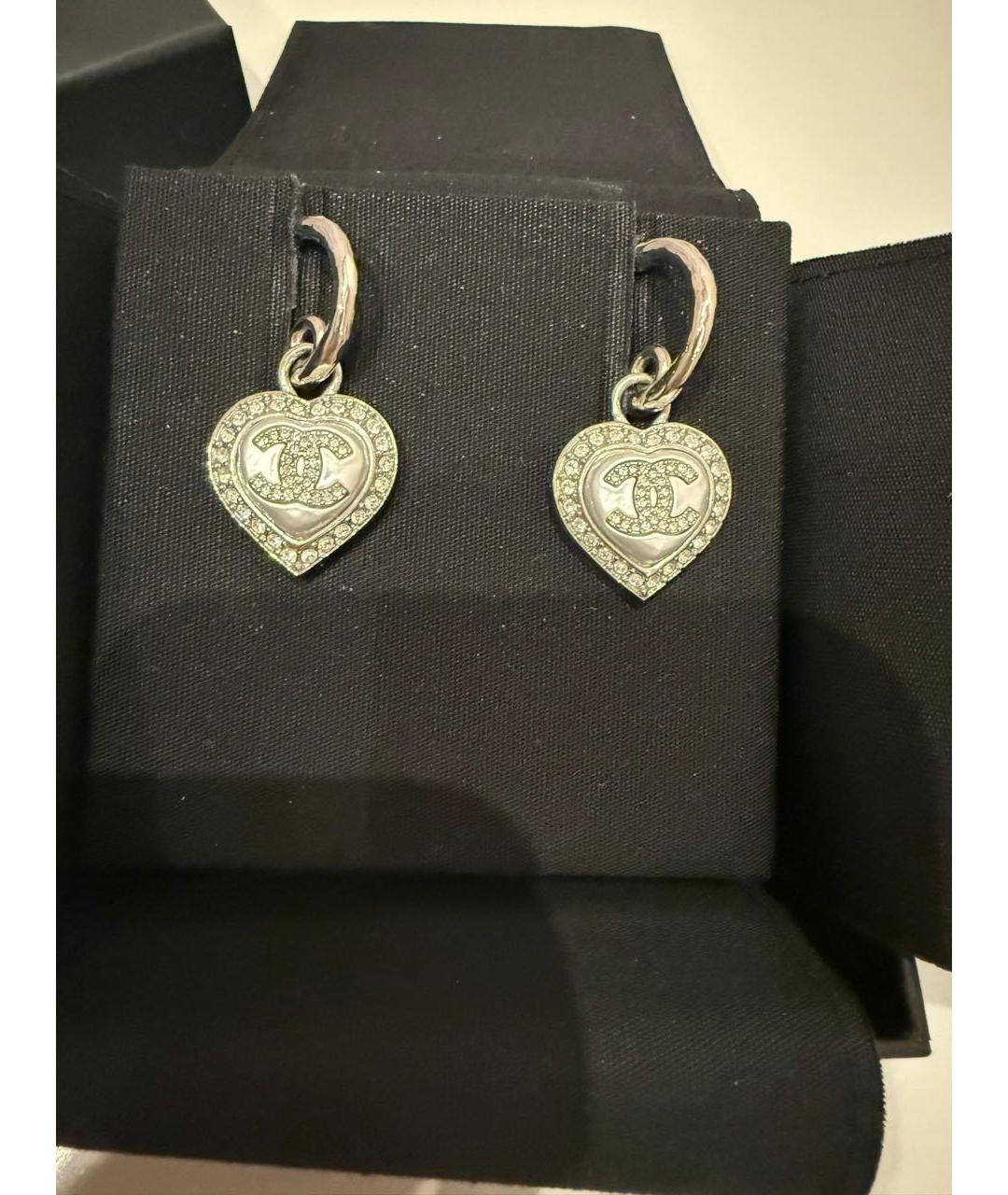 CHANEL Серебряные металлические серьги, фото 4