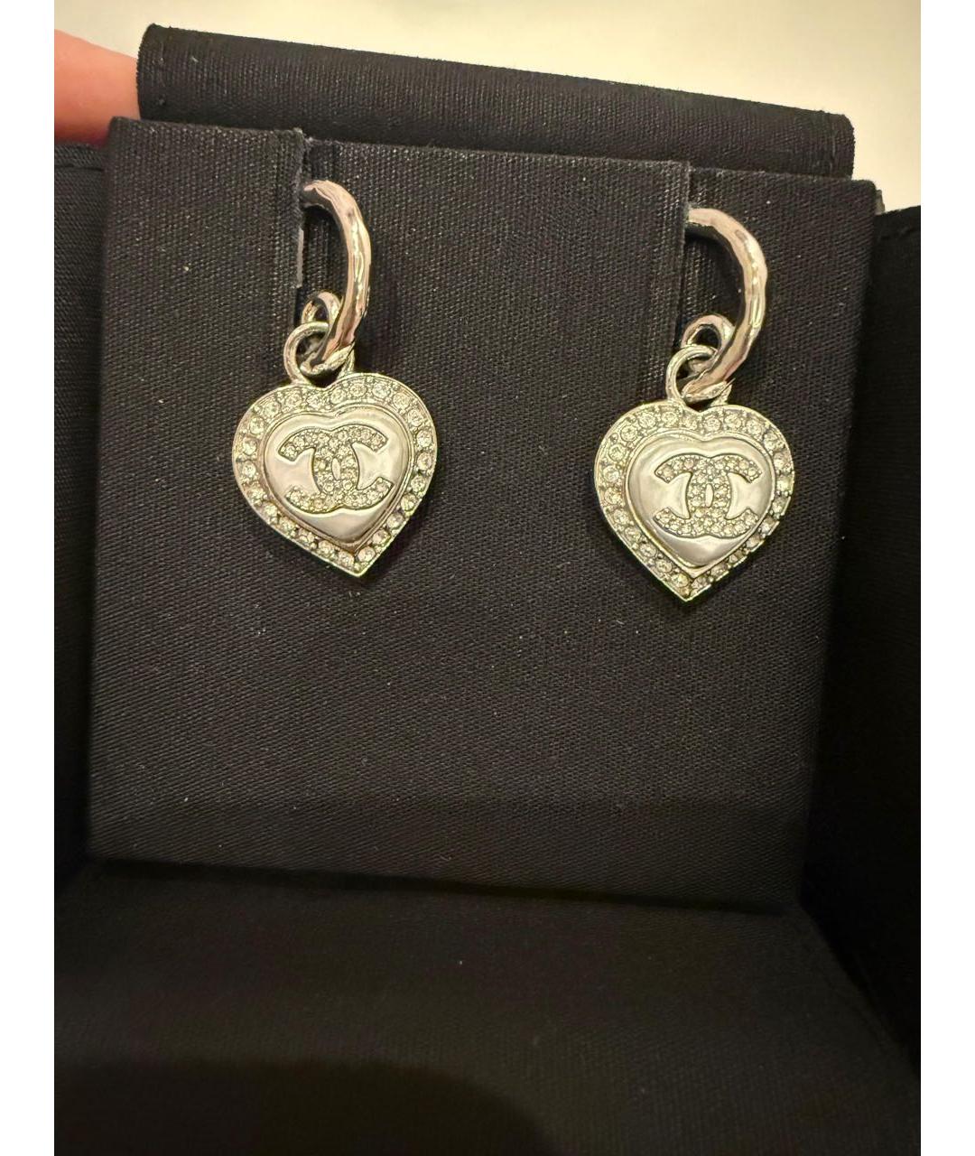 CHANEL Серебряные металлические серьги, фото 2