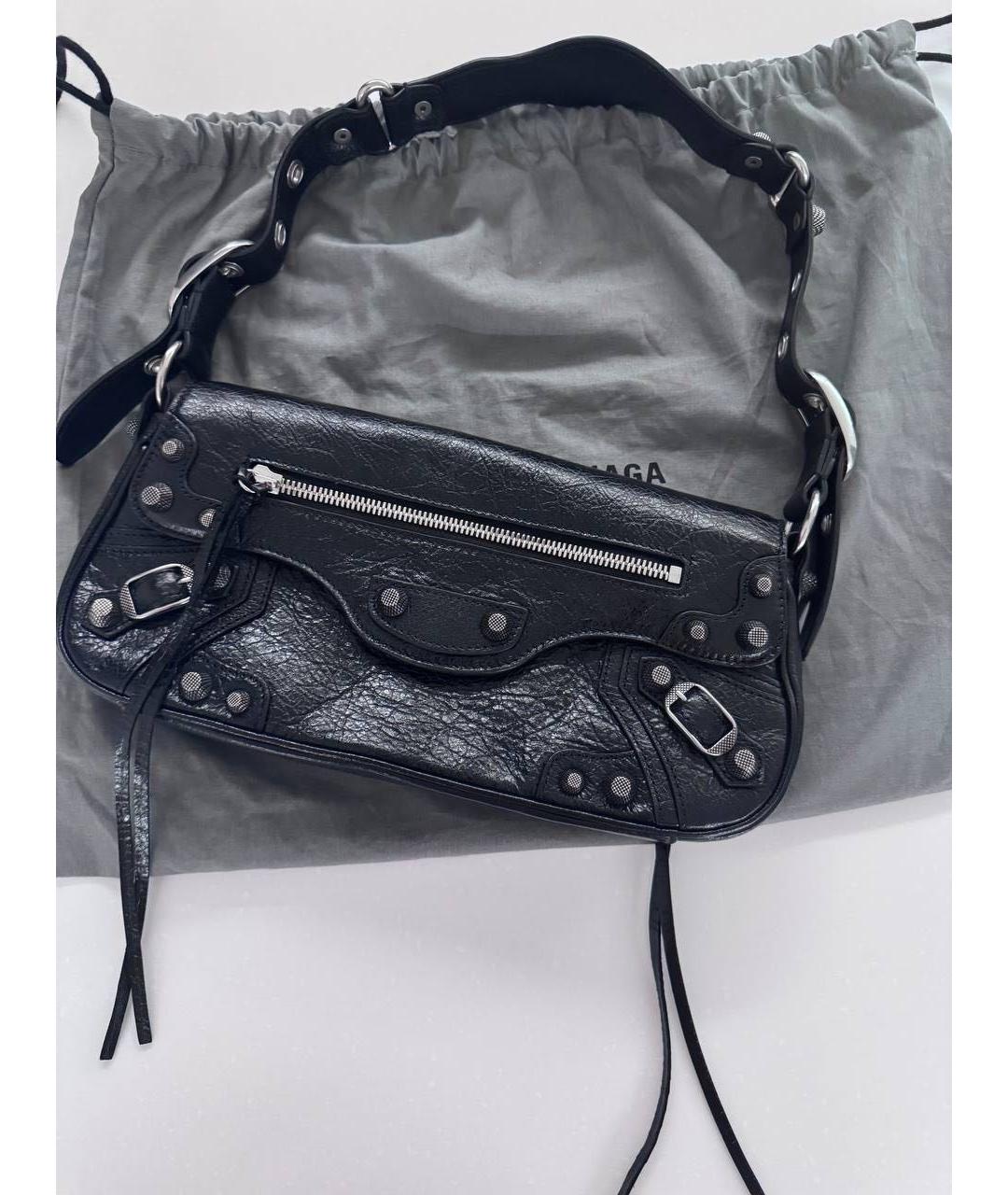 BALENCIAGA Черная сумка тоут из экзотической кожи, фото 5