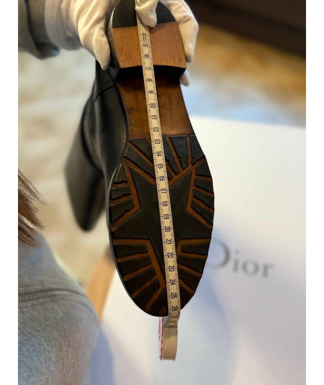CHRISTIAN DIOR Черные кожаные сапоги, фото 8