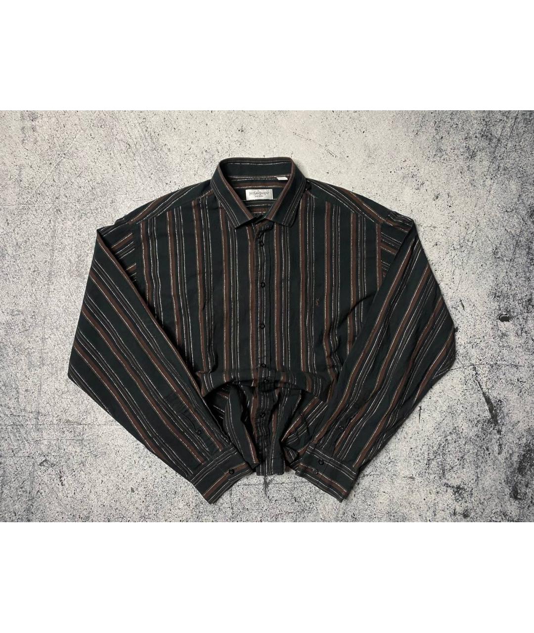 SAINT LAURENT Коричневая хлопковая кэжуал рубашка, фото 8
