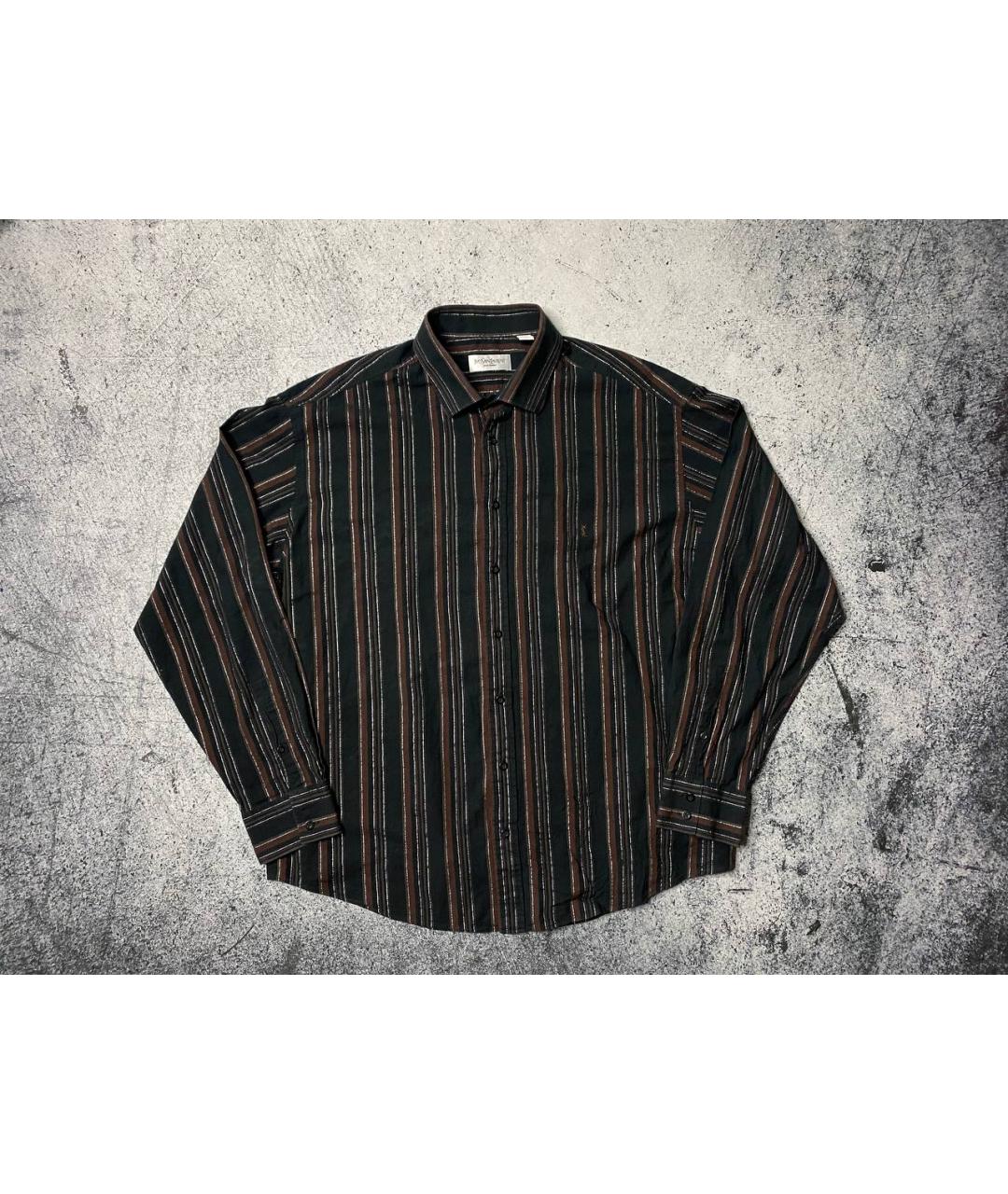 SAINT LAURENT Коричневая хлопковая кэжуал рубашка, фото 3