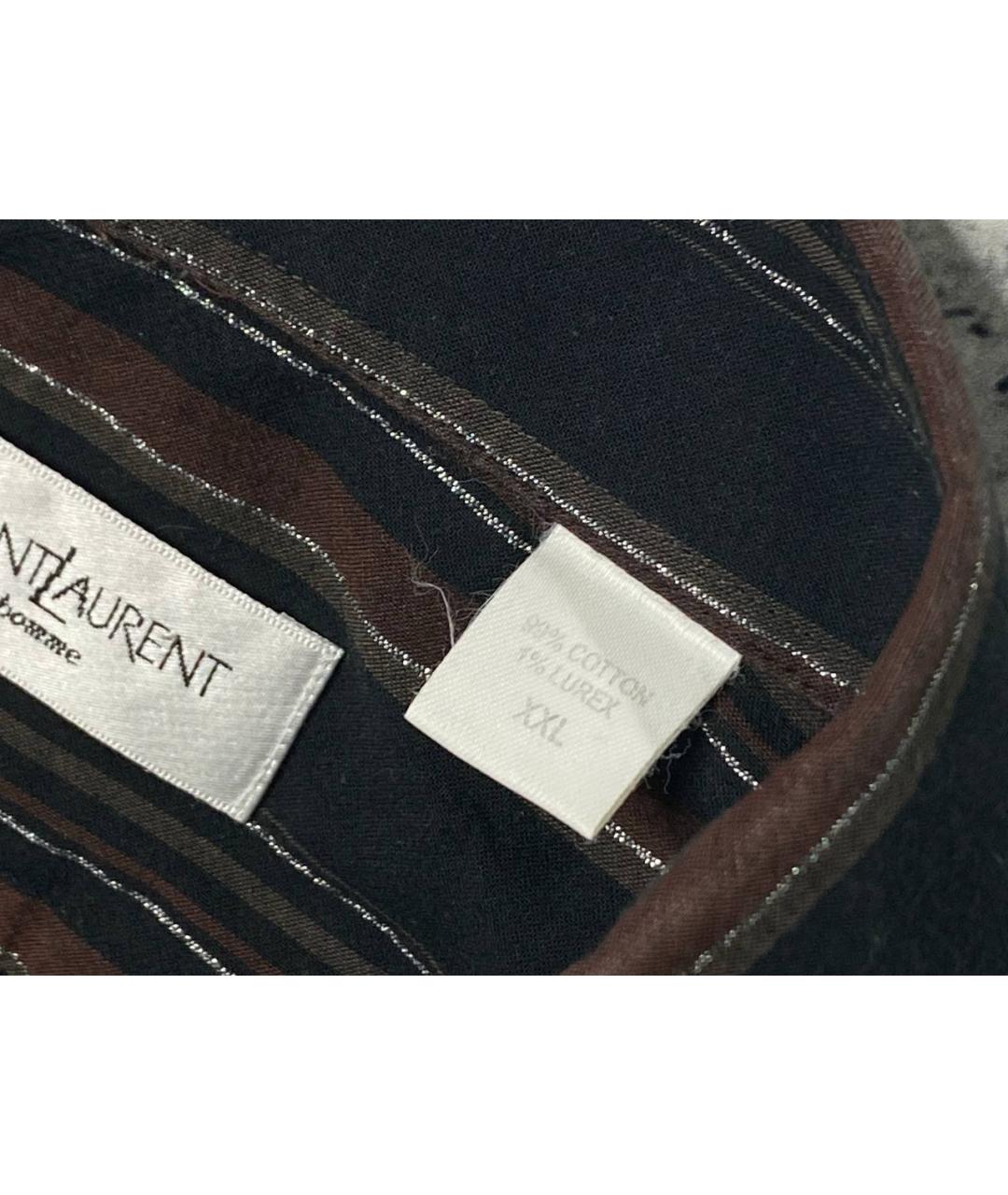 SAINT LAURENT Коричневая хлопковая кэжуал рубашка, фото 6