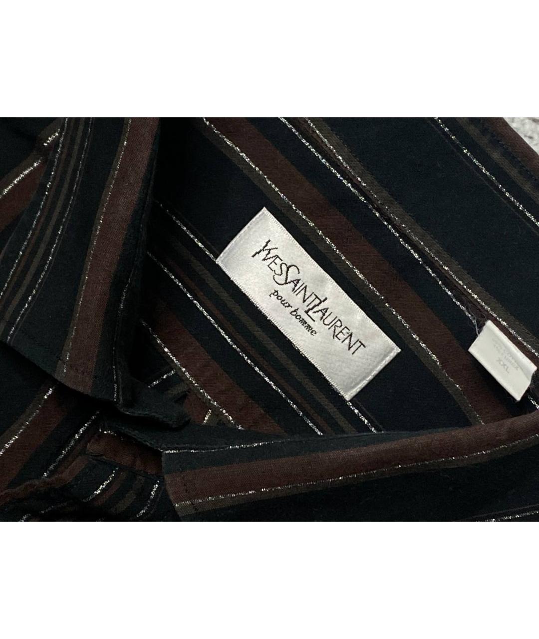 SAINT LAURENT Коричневая хлопковая кэжуал рубашка, фото 5