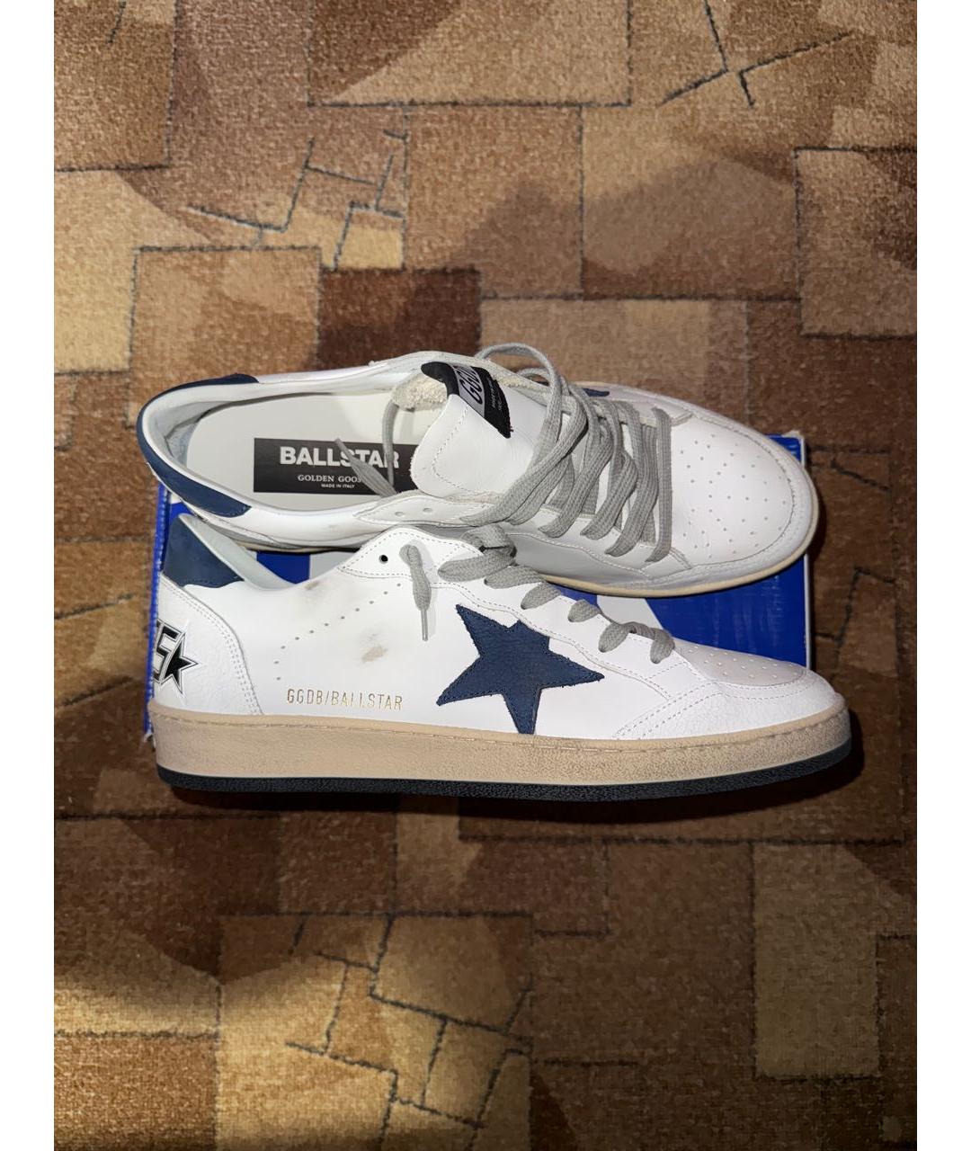 GOLDEN GOOSE DELUXE BRAND Белые кожаные низкие кроссовки / кеды, фото 7
