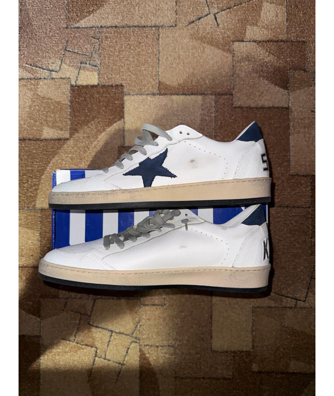 GOLDEN GOOSE DELUXE BRAND Белые кожаные низкие кроссовки / кеды, фото 5