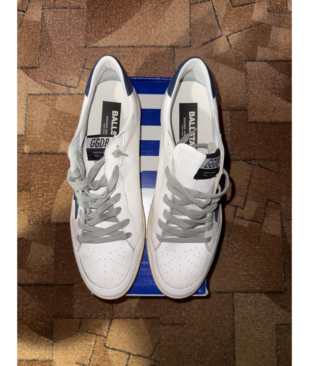 GOLDEN GOOSE DELUXE BRAND Белые кожаные низкие кроссовки / кеды, фото 2
