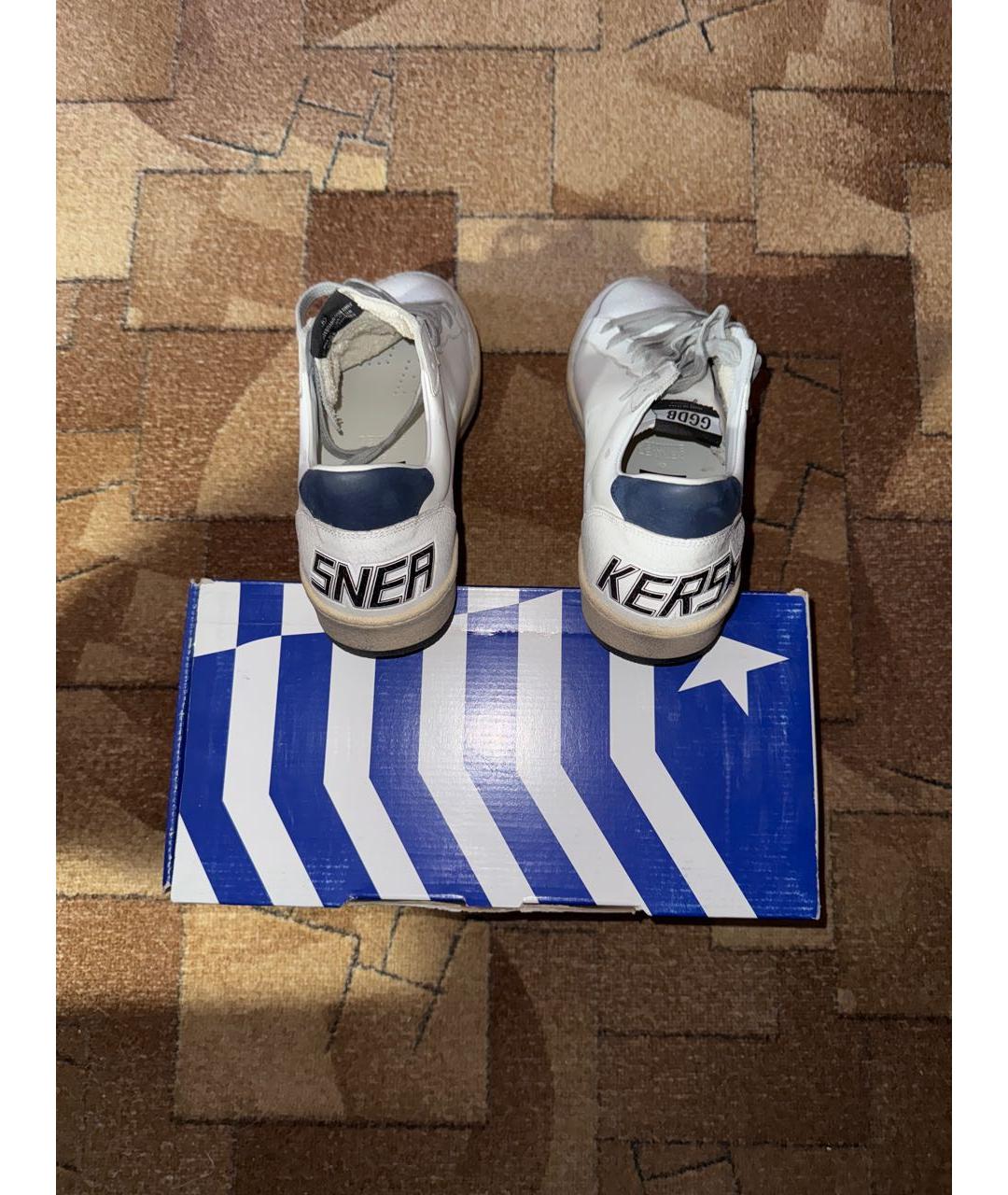 GOLDEN GOOSE DELUXE BRAND Белые кожаные низкие кроссовки / кеды, фото 4