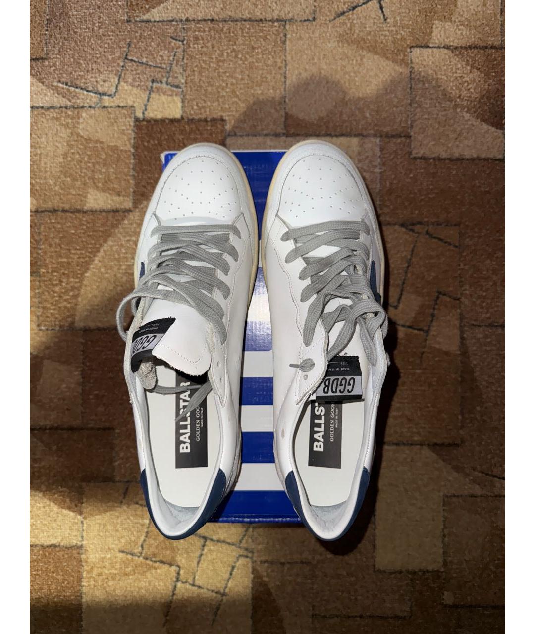 GOLDEN GOOSE DELUXE BRAND Белые кожаные низкие кроссовки / кеды, фото 3