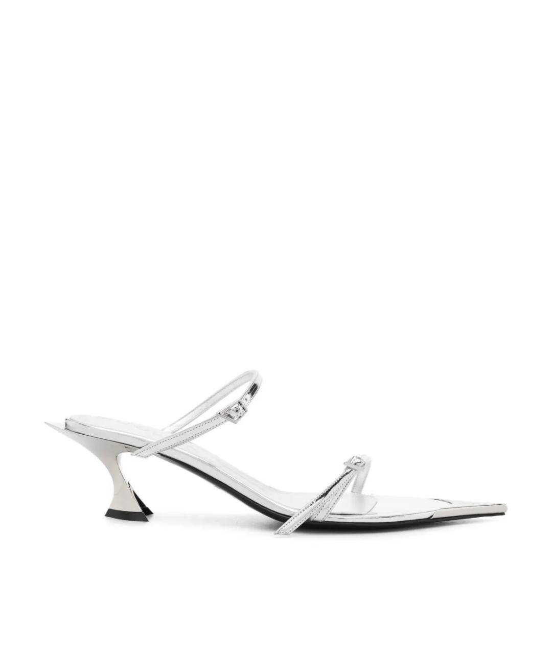 MUGLER Серебряные кожаные мюли, фото 6