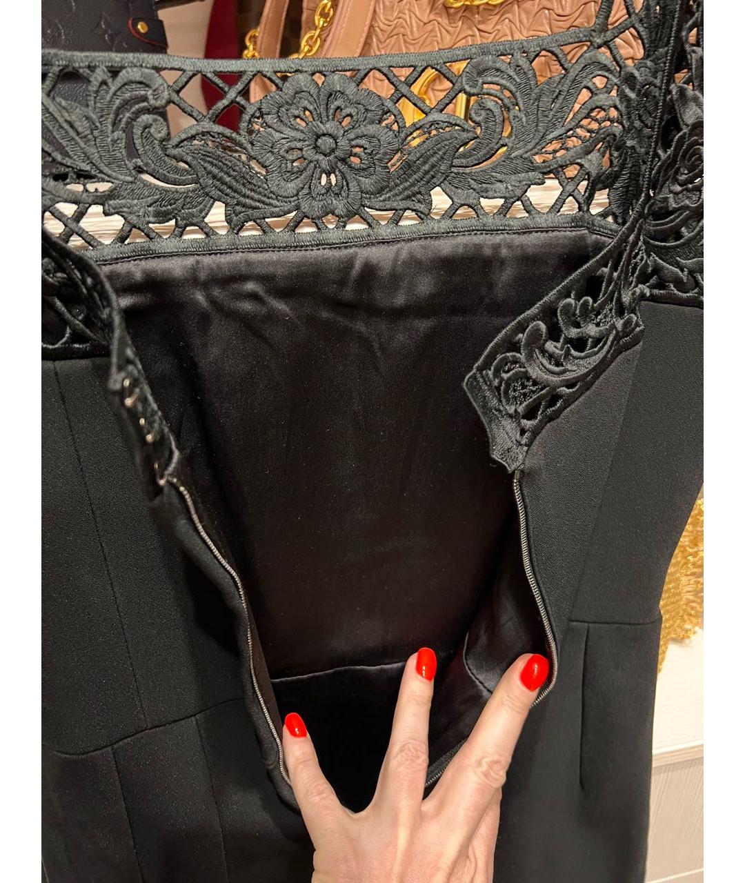 DOLCE&GABBANA Черное хлопковое повседневное платье, фото 2