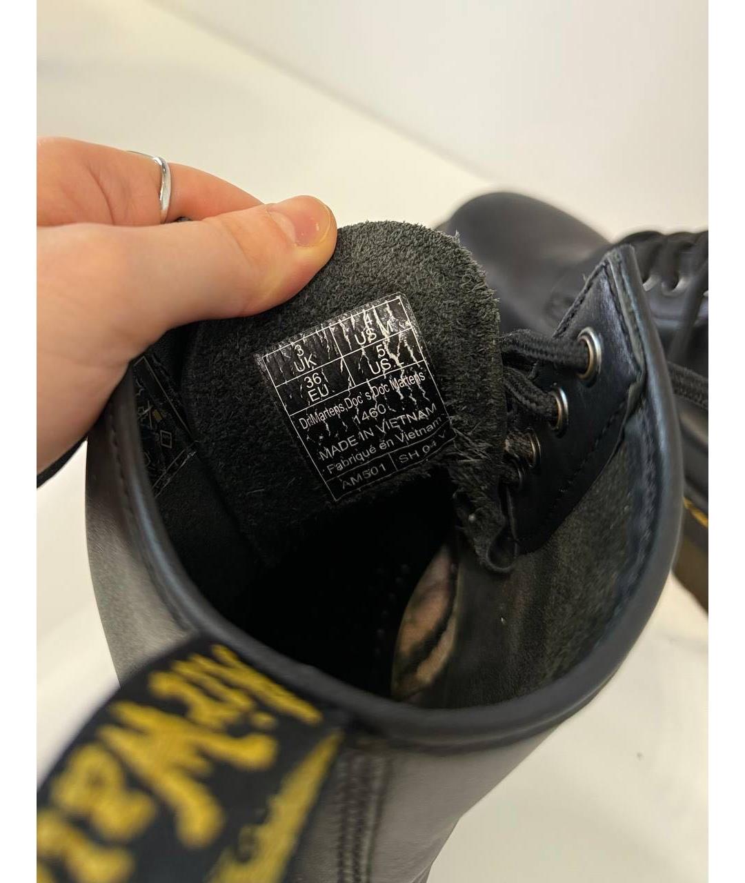DR. MARTENS Черные кожаные ботинки, фото 6