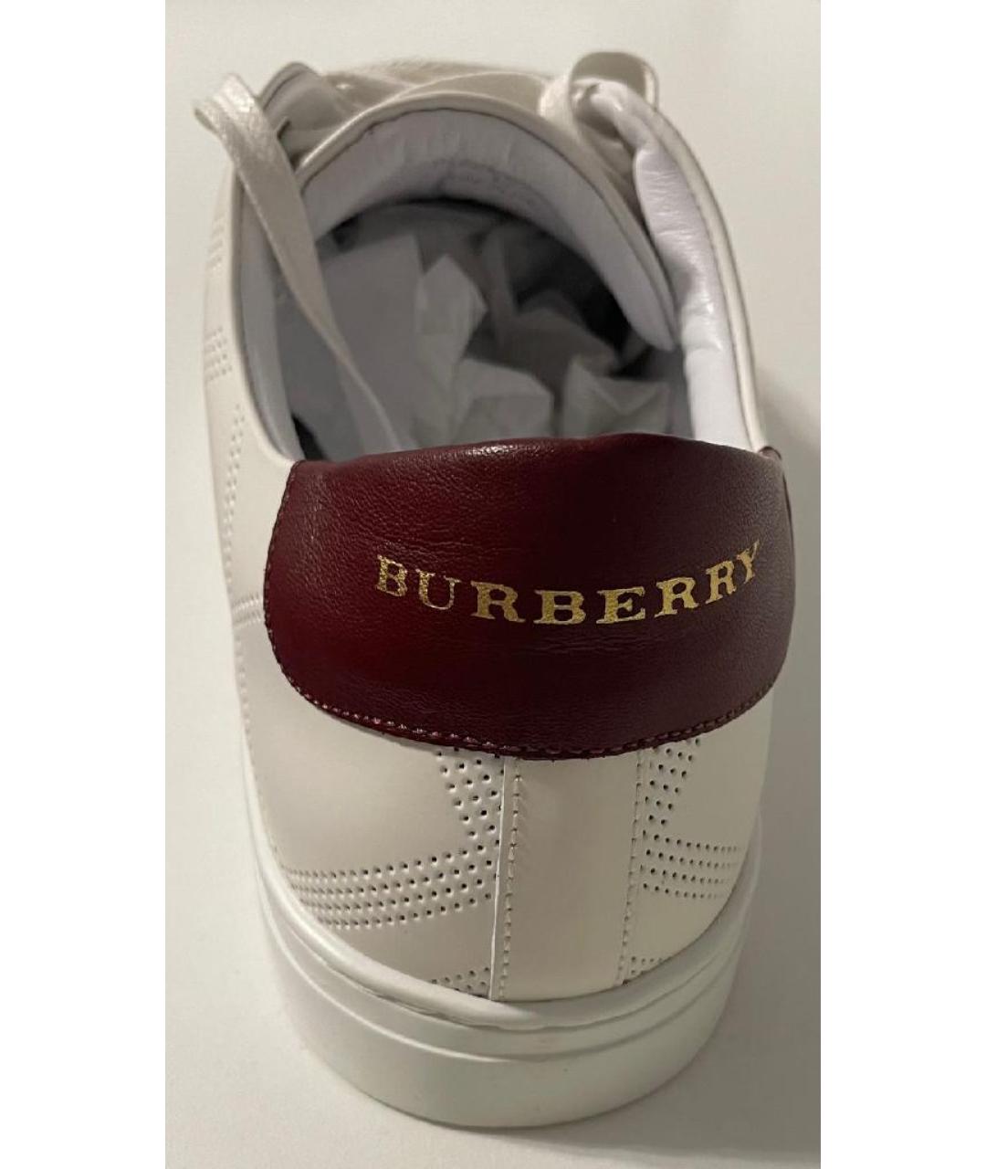 BURBERRY Белые низкие кроссовки / кеды, фото 6