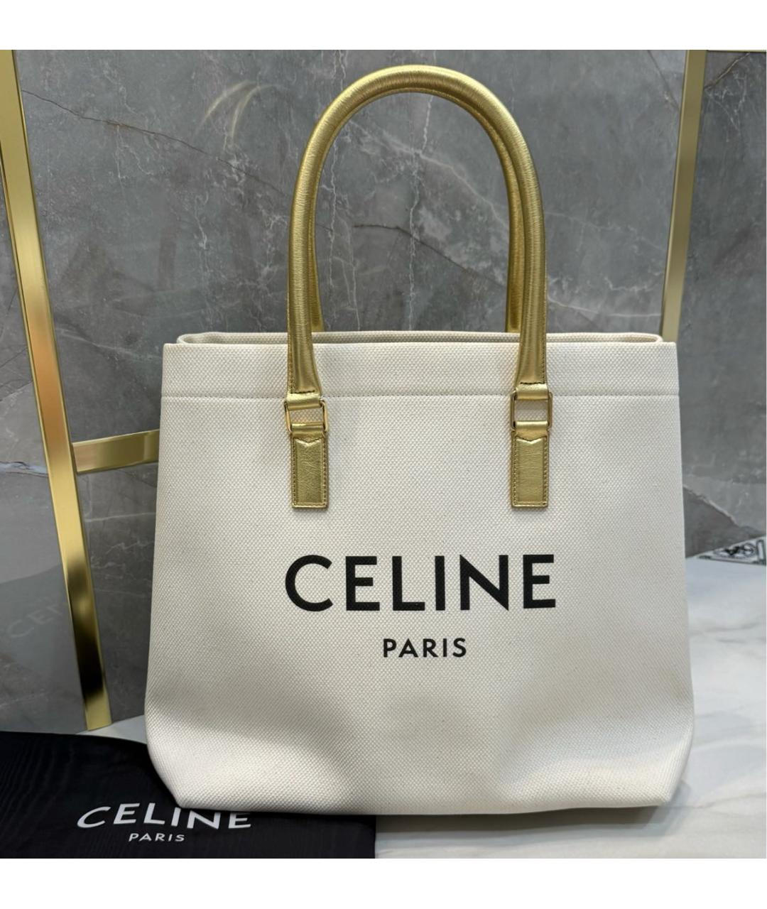 CELINE Хлопковая сумка с короткими ручками, фото 9