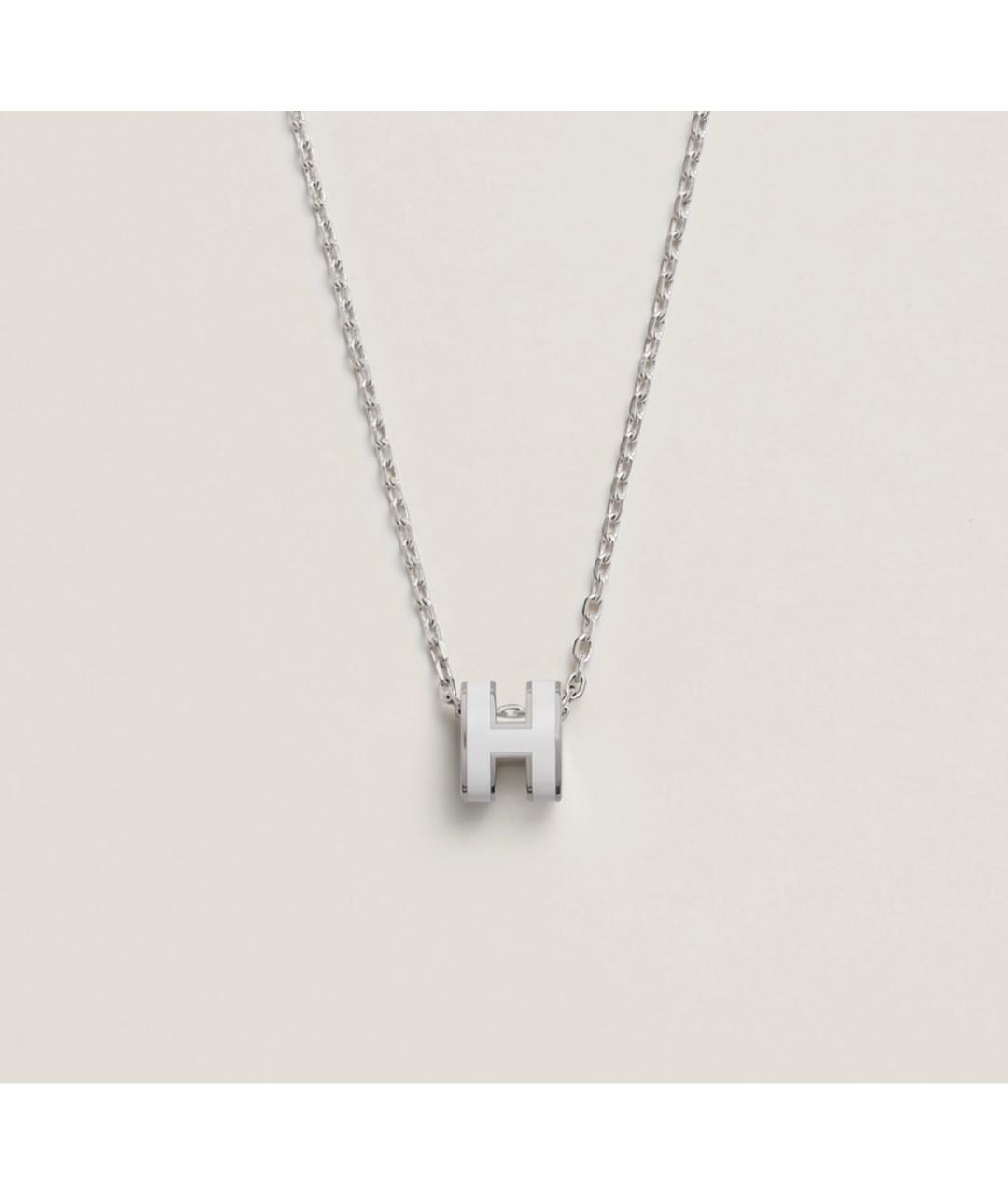 HERMES Белая металлическая подвеска, фото 4