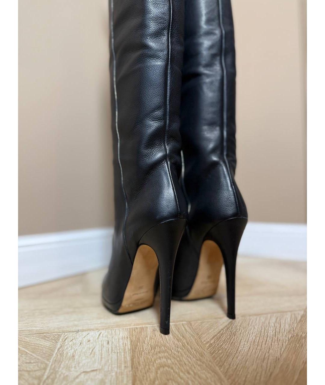 JIMMY CHOO Черные кожаные ботфорты, фото 6