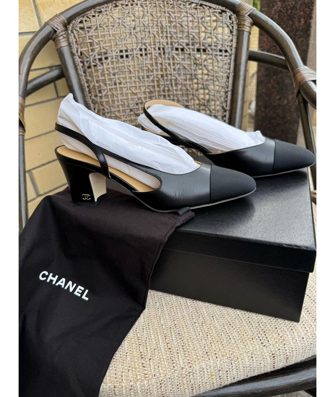 CHANEL Черные кожаные туфли, фото 3