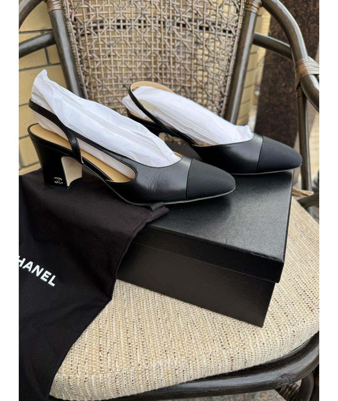 CHANEL Черные кожаные туфли, фото 2