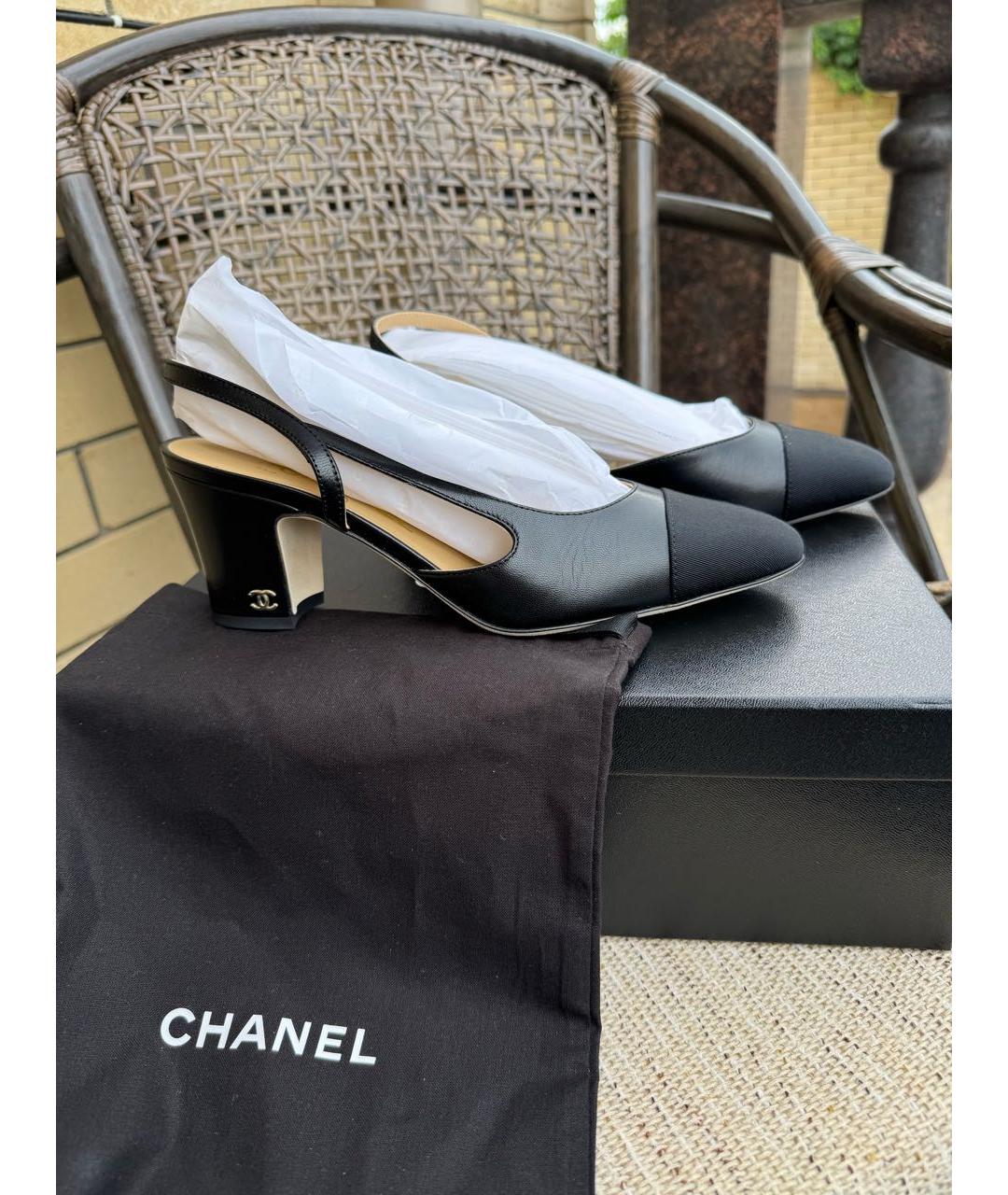 CHANEL Черные кожаные туфли, фото 4